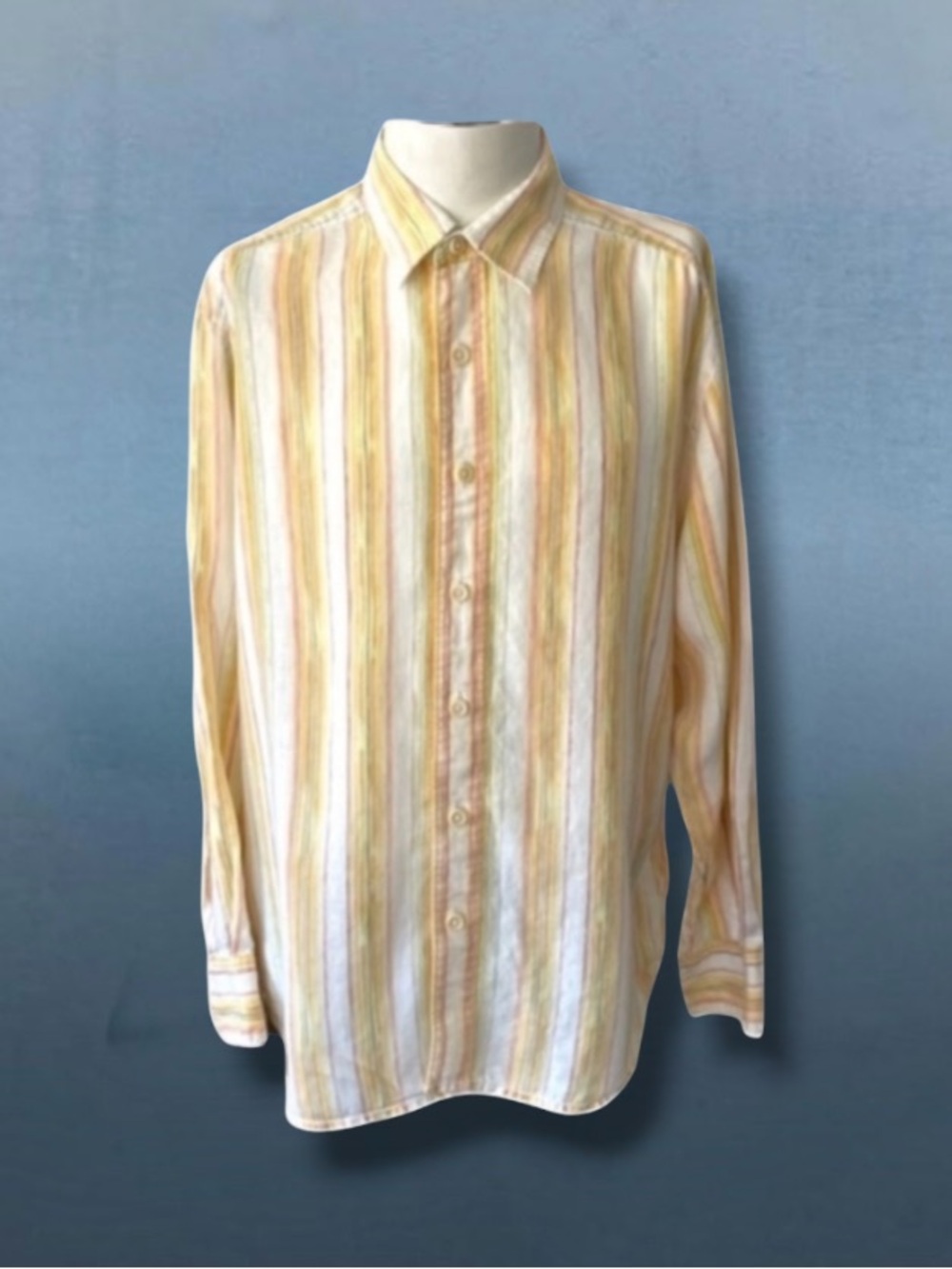 TOMMY BAHAMA LINEN STRIPED SHIRT SIZE LARGE